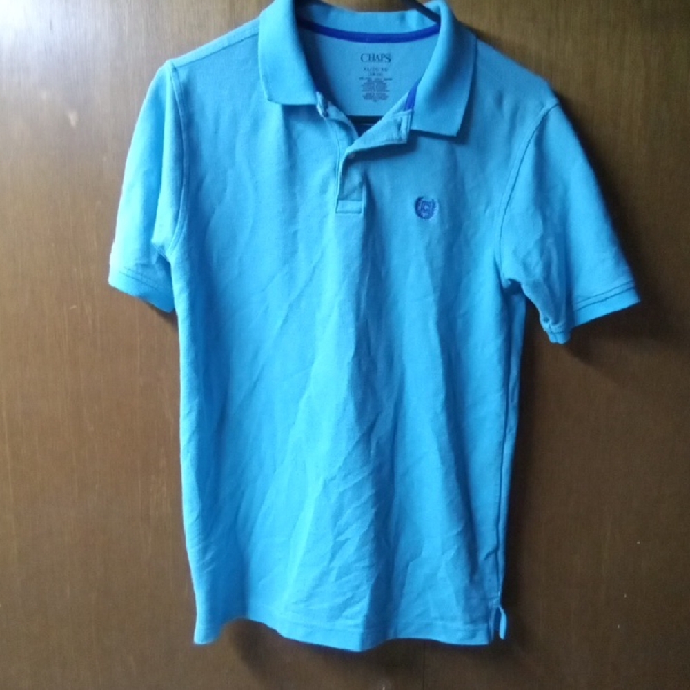 Chaps Blue Polo Shirt Classic Knit Short Sleeve